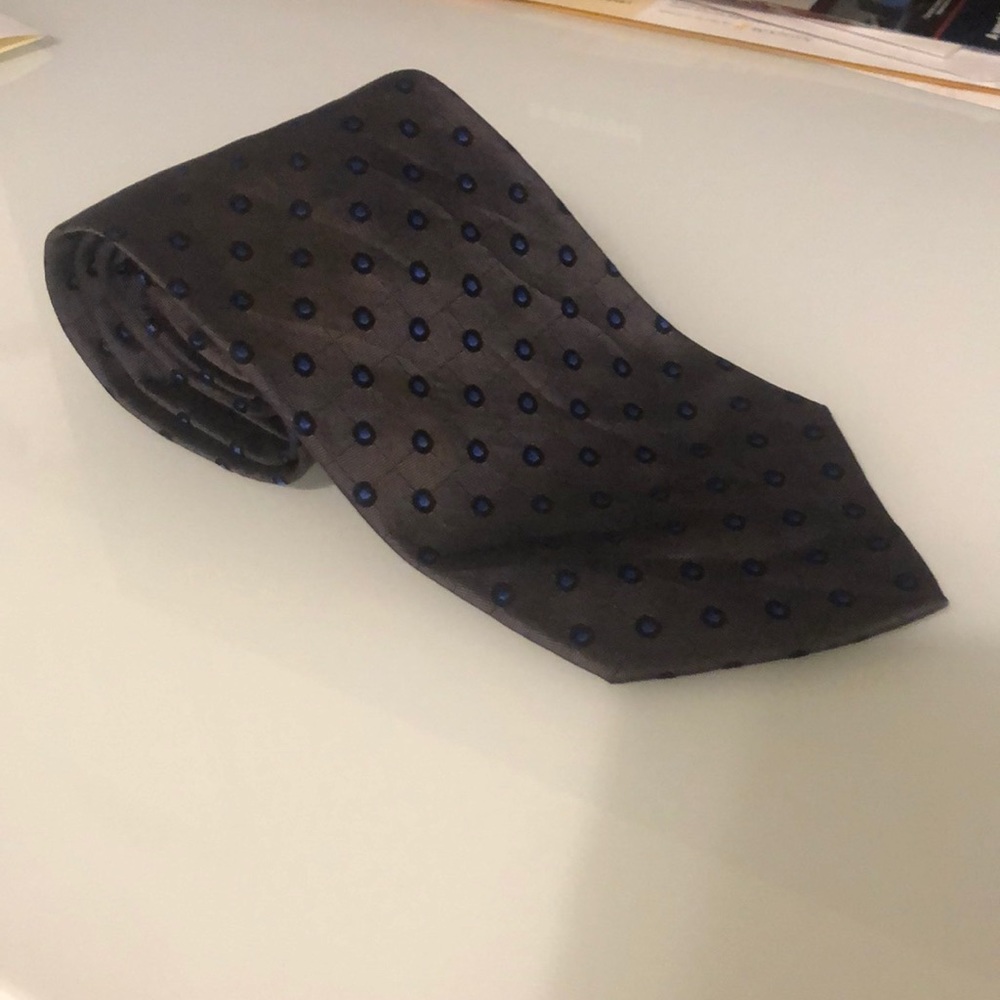 Express Dot Pattern Grey/Blue Silk Tie